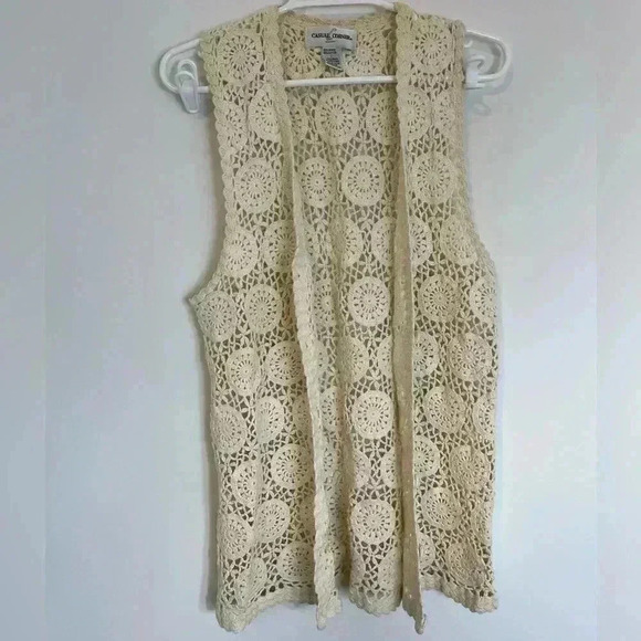 VINTAGE KNIT VEST CARDIGAN LARGE - Picture 1 of 9
